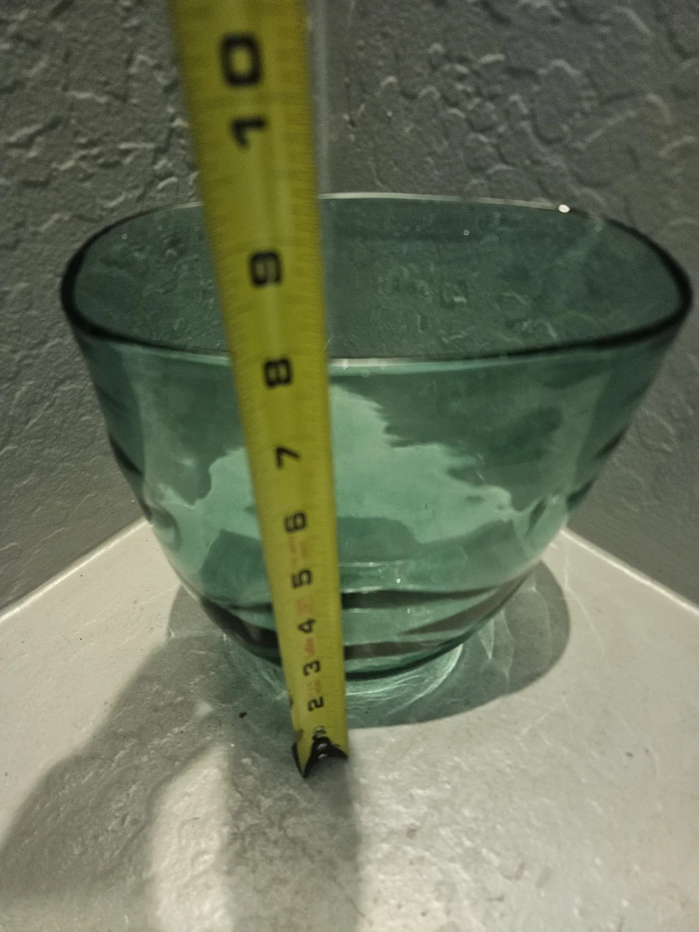Blue Green Textured Glass Vase 8